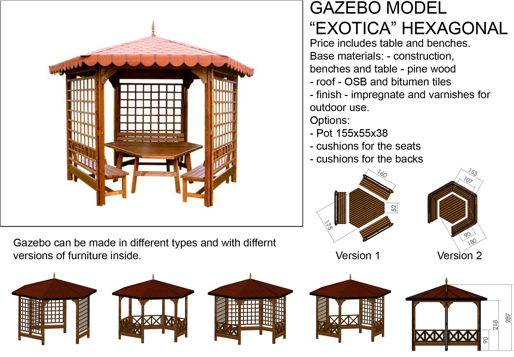 Gazebo Exotica Hexagonal