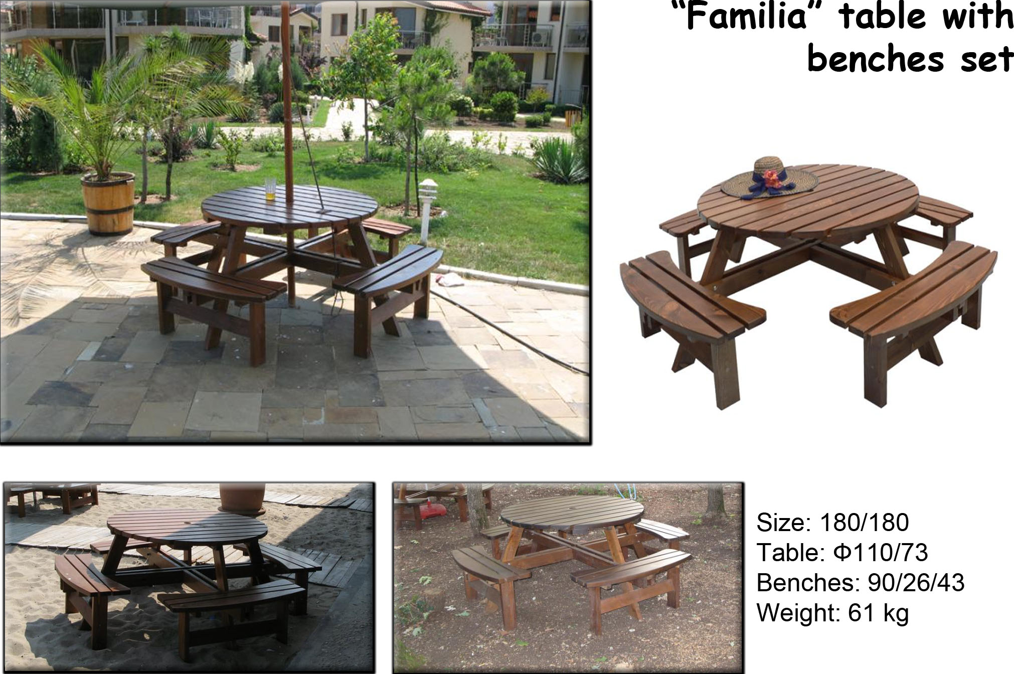 Table With Benches Set Familia