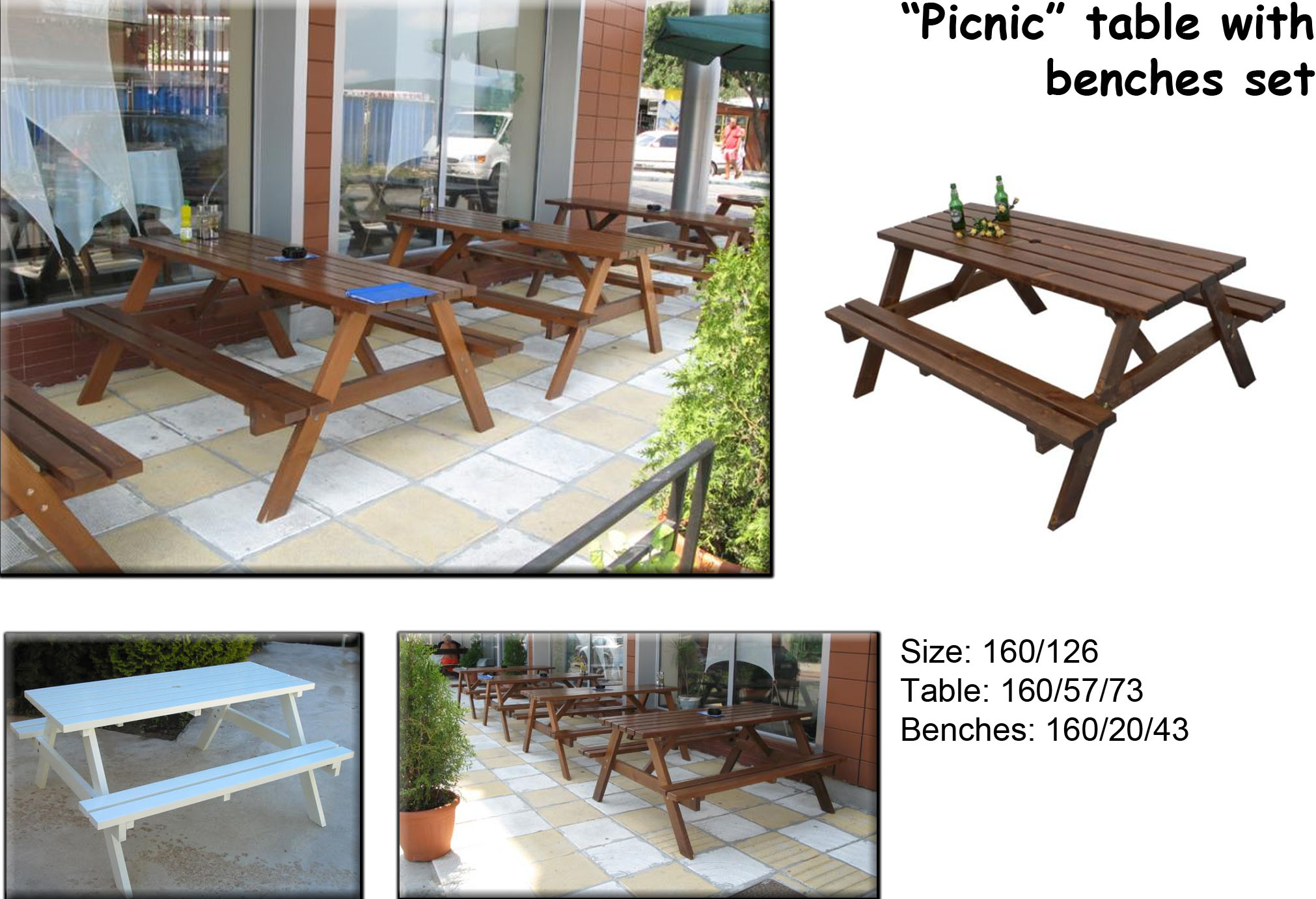 Table With Benches Set Picnic