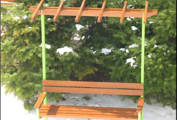 Pergola with bench