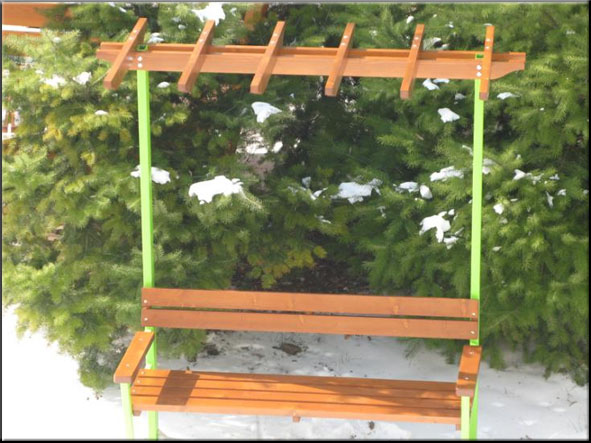 Pergola with bench
