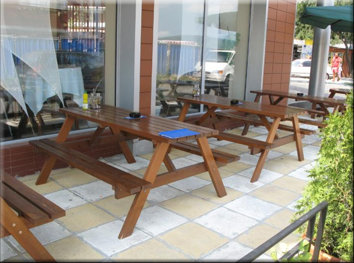 Table with benches set Picnic
